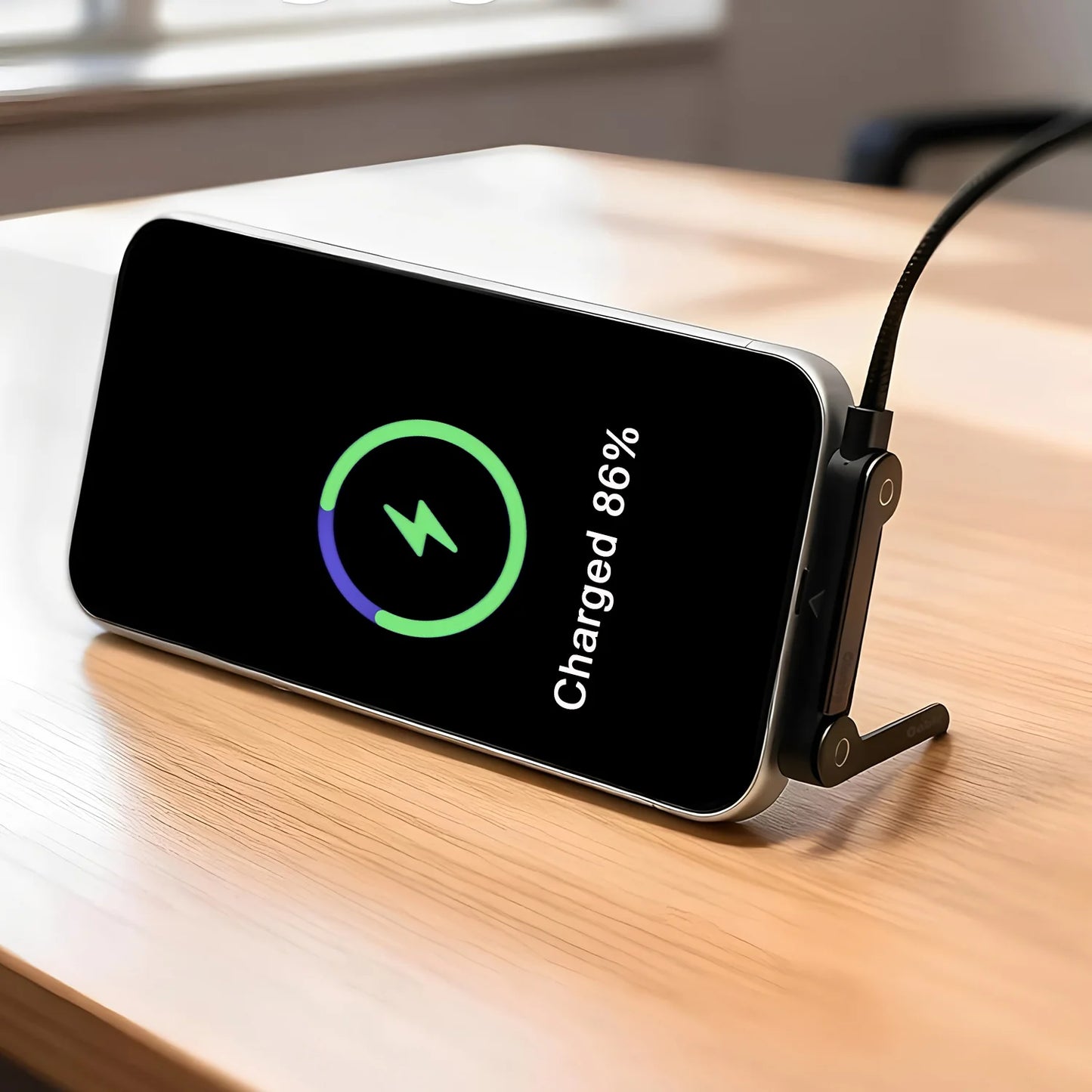 Phone Charger 2 in 1 Invisibles Holder Charger Cable 240w Fast Charging Cord with Built-in Phone Stand