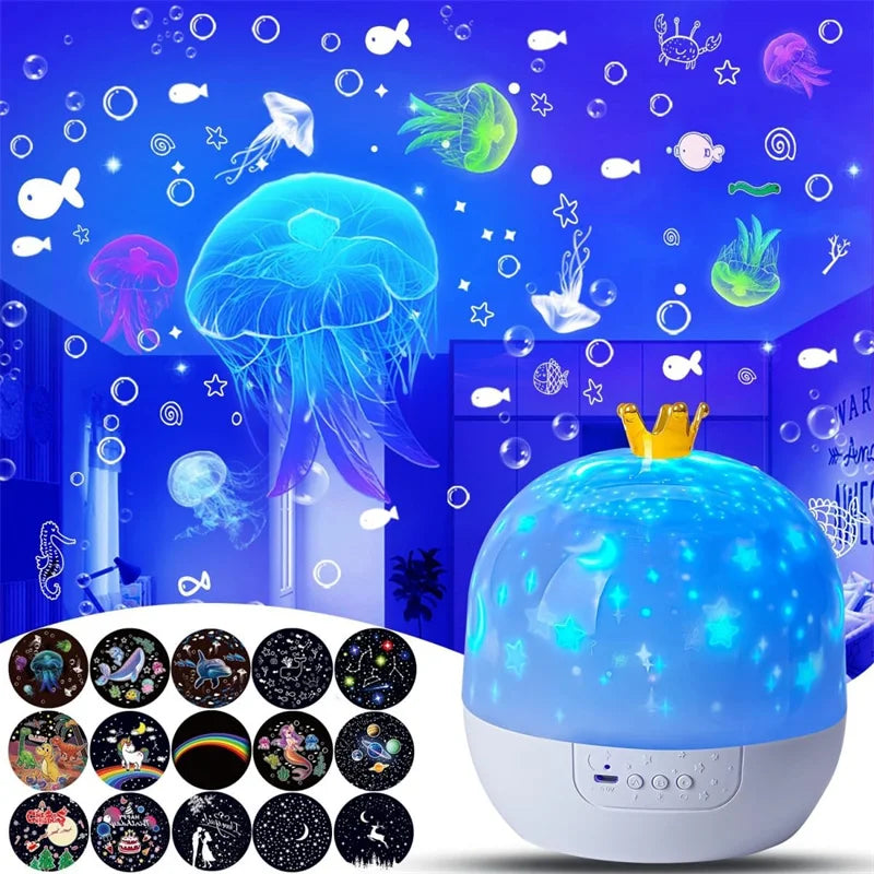 15 Sets of Films Ocean Night Light Projector, Kids Projector for Bedroom