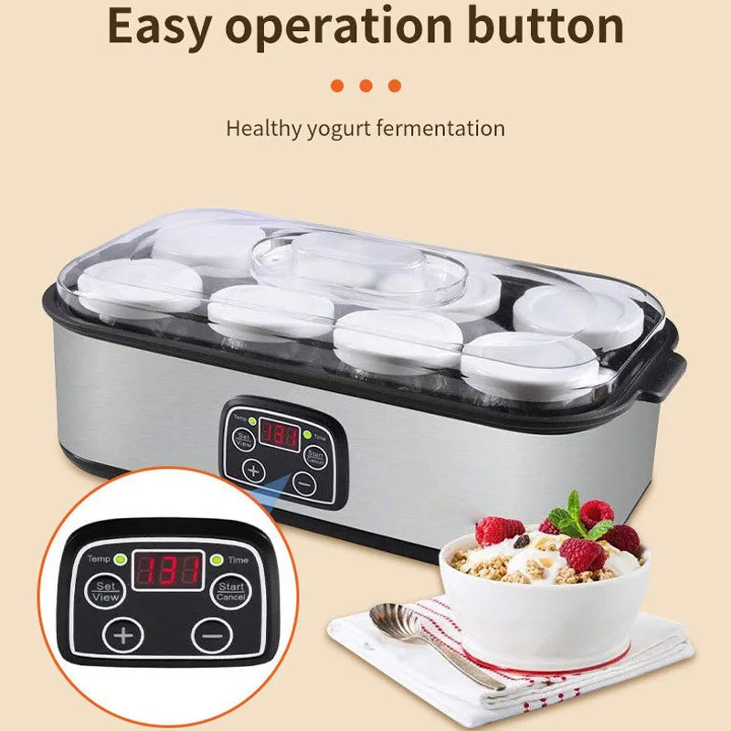 Automatic Yogurt Machine Treats Homemade Yogurt Professional Ice Cream Pudding Maker with 8 Yogurt Jar 110V /220V