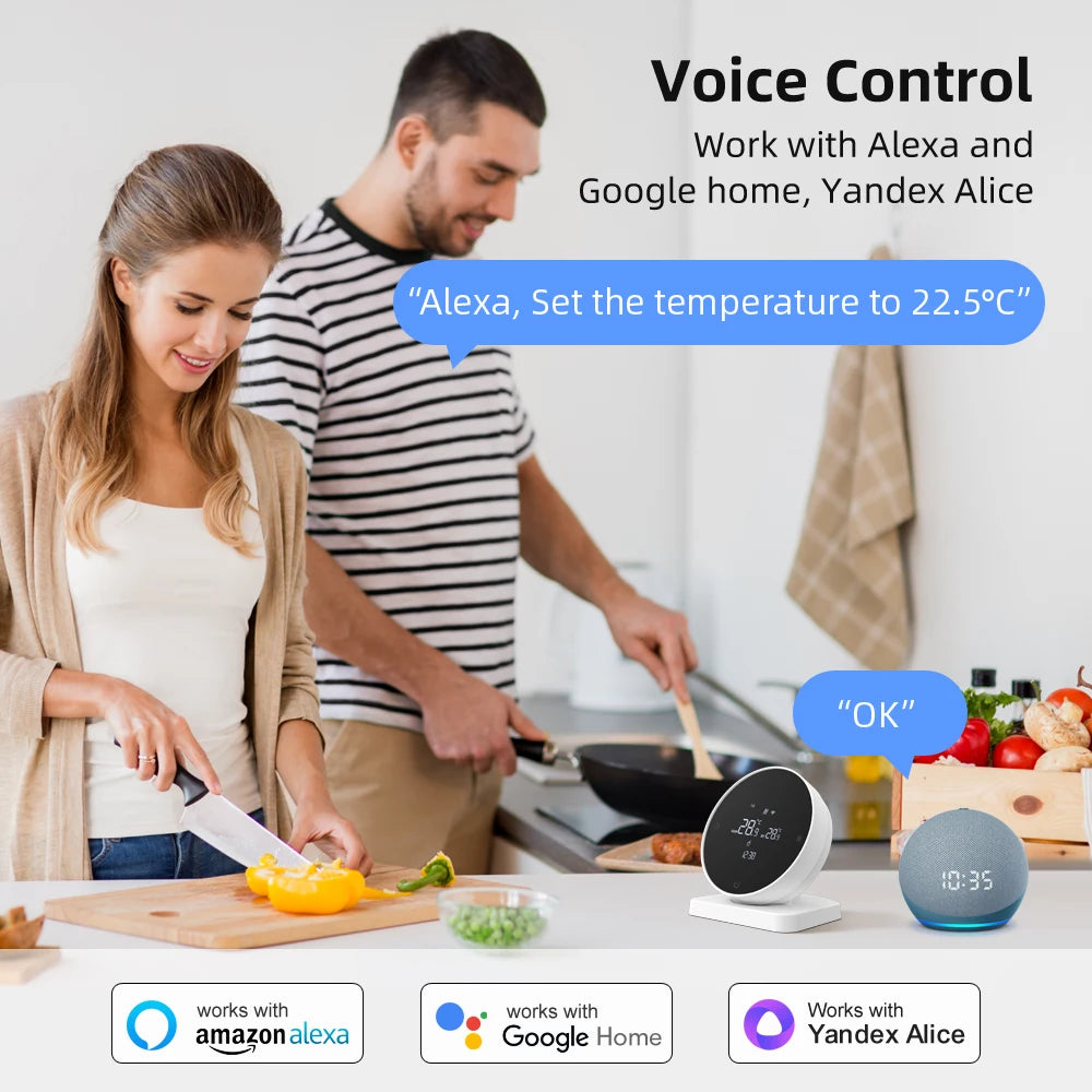 AVATTO WiFi Smart Thermostat,RF Wireless Temperature Controller for Gas Boiler Water Heating,Works with Tuya Alexa Google Home