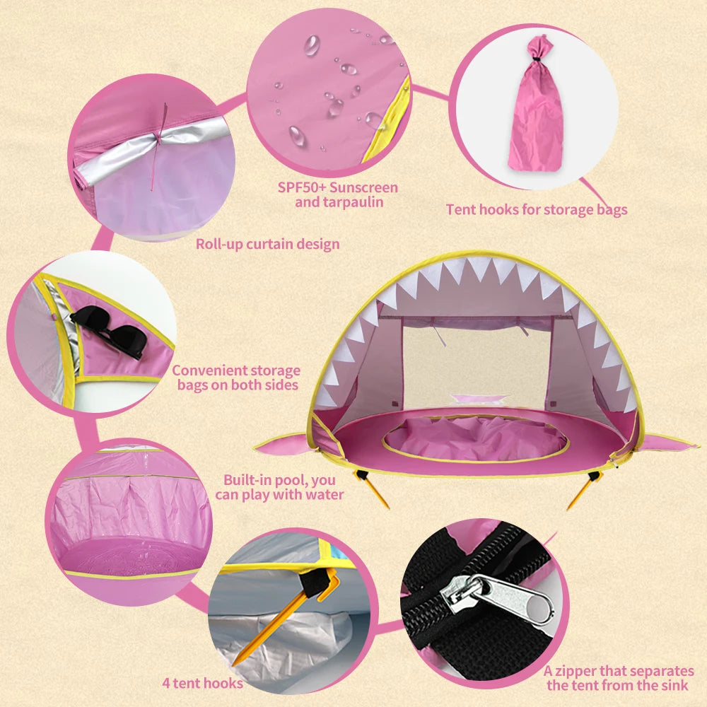 Baby Beach Tent Uv-protecting Sunshelter With A Pool