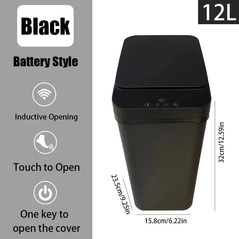 Bathroom Touchless Trash,12L Motion Sensor