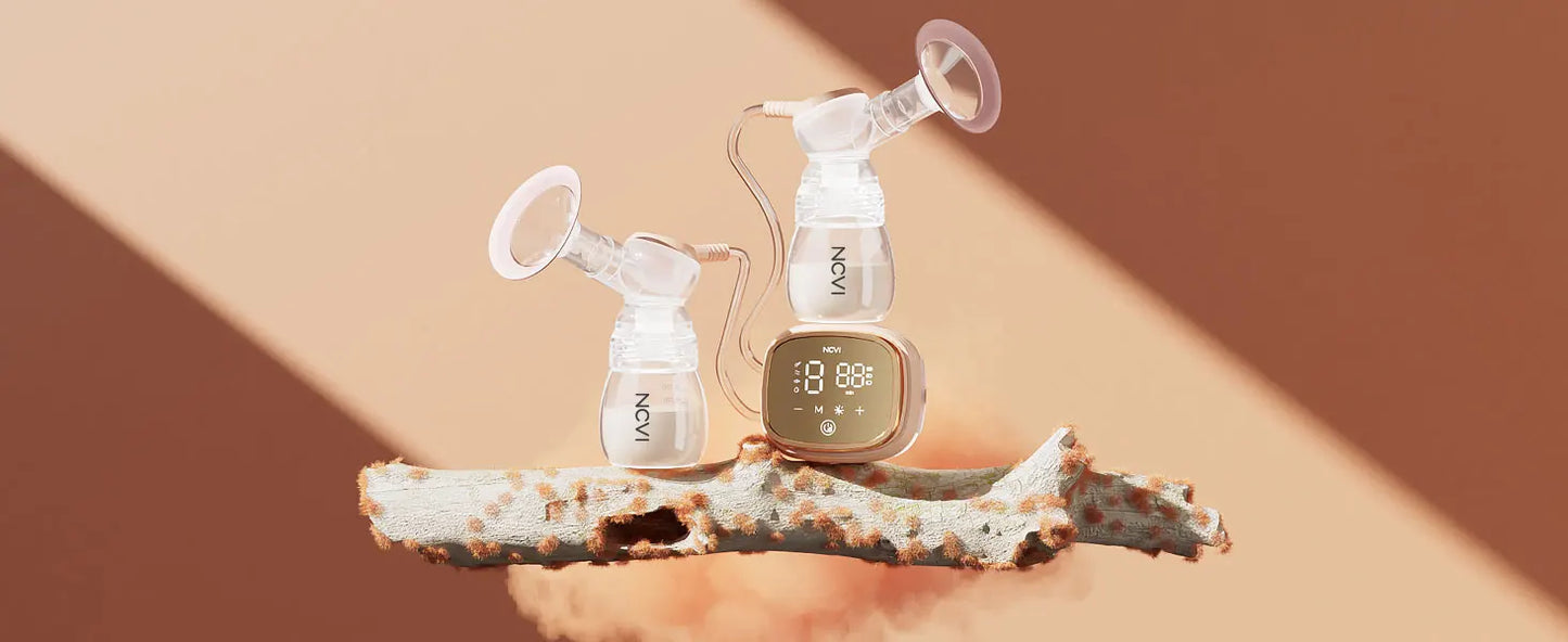 NCVI Double Electric Breast Pump, Portable Breast Pump Electric with 4 Modes 9 Levels,LED Display, 10pcs Breastmilk Storage Bags