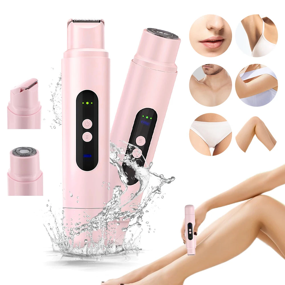 Electric Shaver For Women 2 In 1 Double Head Hair Trimmer Razor Wet & Dry