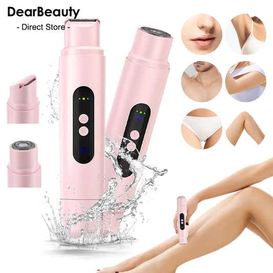 Electric Shaver For Women 2 In 1 Double Head Hair Trimmer Razor Wet & Dry
