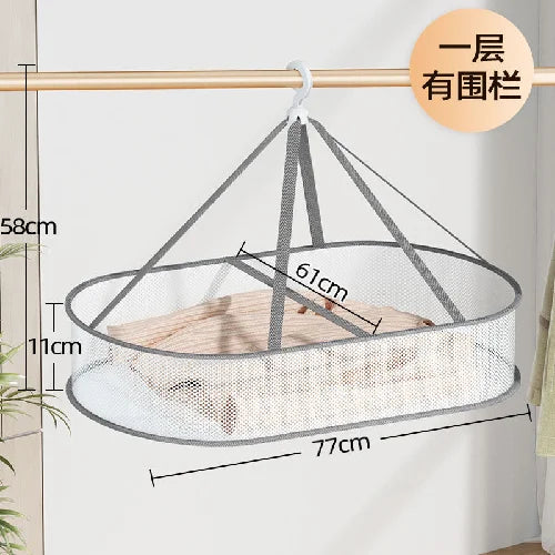 Foldable 1/2/3 Layer Mesh Clothes Drying Net Rack Grey Lay Flat Dry Hanger for Indoor Outdoor Use Delicates Towels Socks Swimsuit