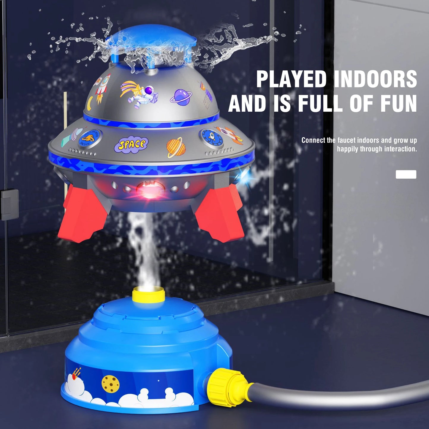 Water Sprinkler Toy Flying Saucer Launcher Windmill 360 Rotation Water Spray Toy Outdoor Garden Lawn Game Kid Birthday Gifts
