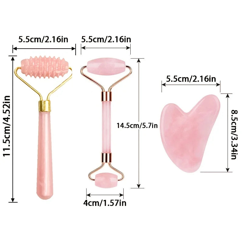Facial Roller Set, Heart Face Massager
