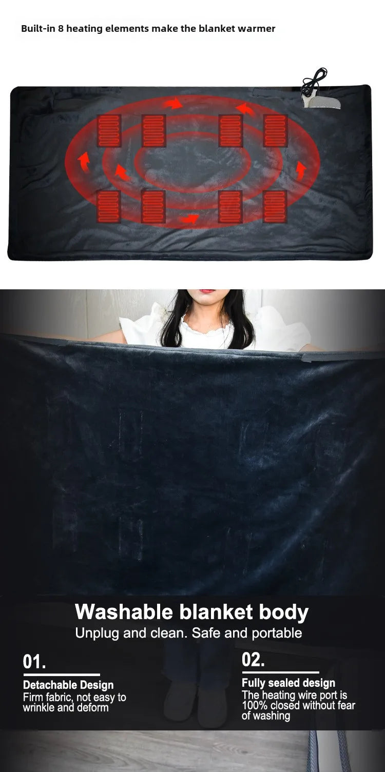 Mink Velvet Electric Blanket USB Heated Shawl Multifunctional Timer Wearable Warmth  Comfortable Home Heating