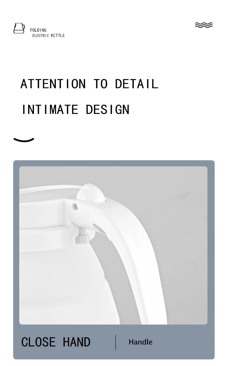 Mini Portable Fold Electric Kettle Thermostat Silicone Stainless Steel