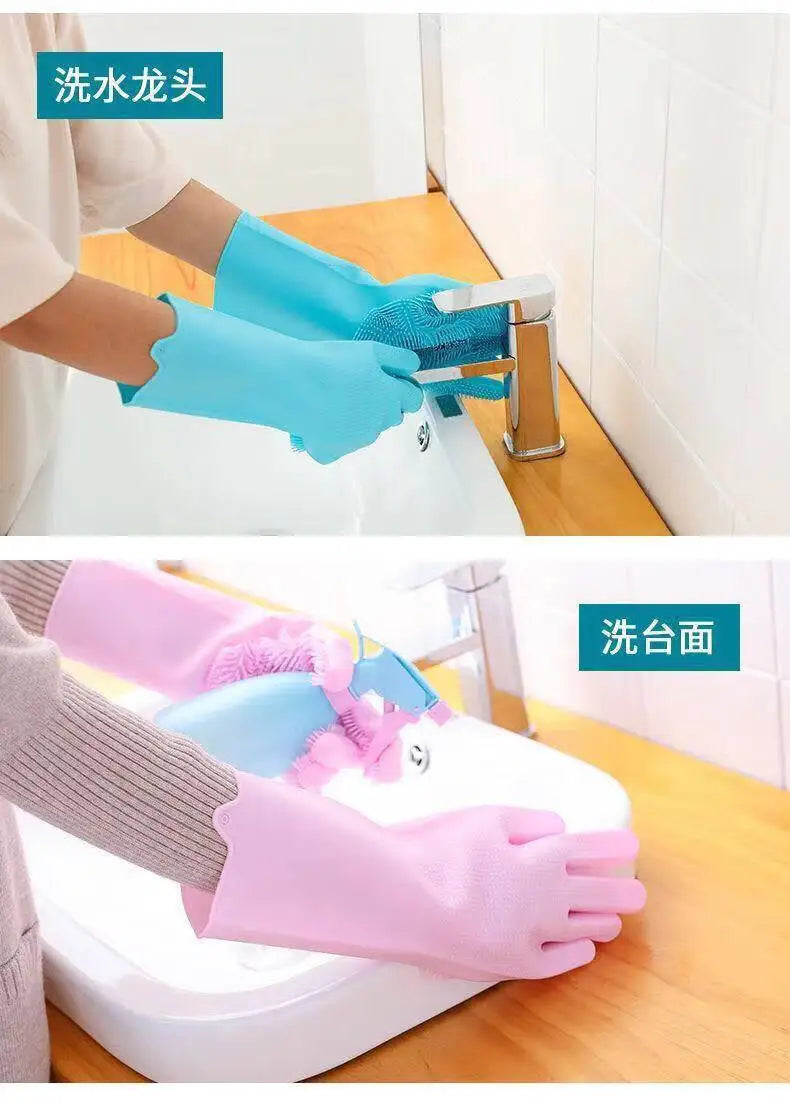Silicone dishwashing gloves