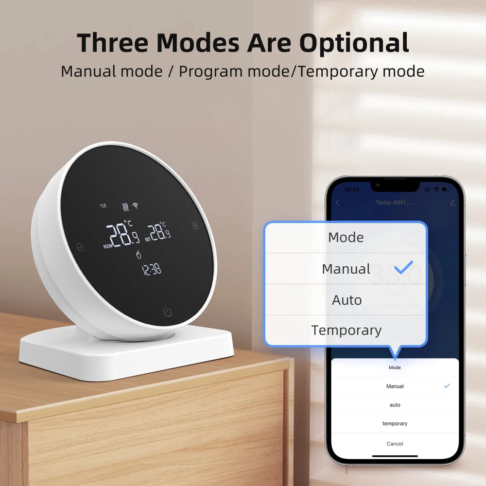 AVATTO WiFi Smart Thermostat,RF Wireless Temperature Controller for Gas Boiler Water Heating,Works with Tuya Alexa Google Home
