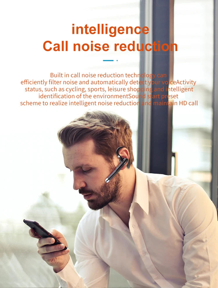 YYK520 Hanging Ear Wireless Bluetooth Headset 5.1 Hands-free ENC Call Noise Reduction Driving Single Ear Business Headphones