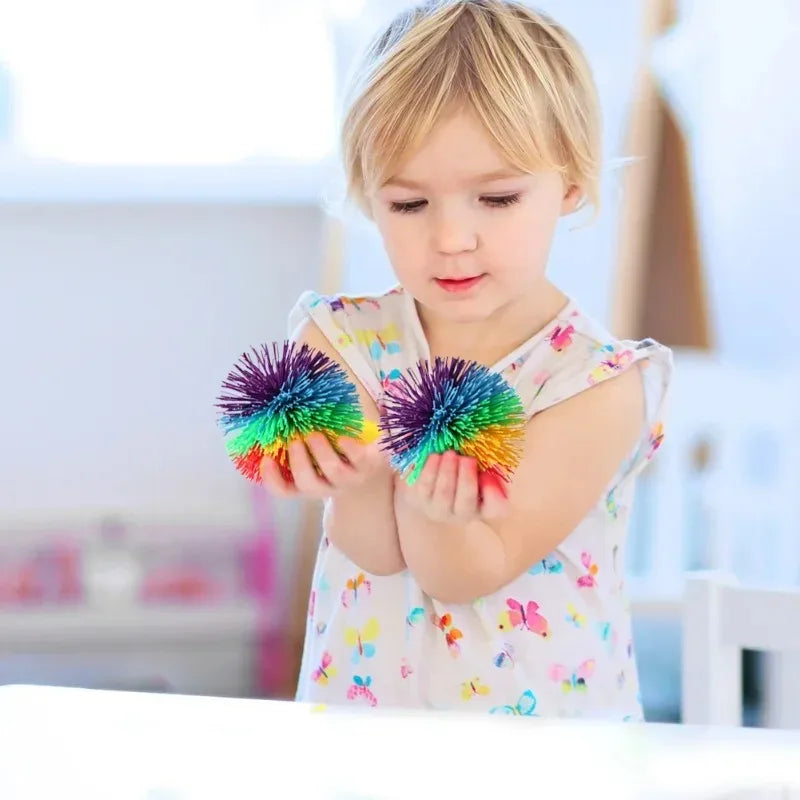 4-Piece Stress Relieving Sensory Toy Set with Random Colors. Bouncy Ball Is Perfect for Children and Adults