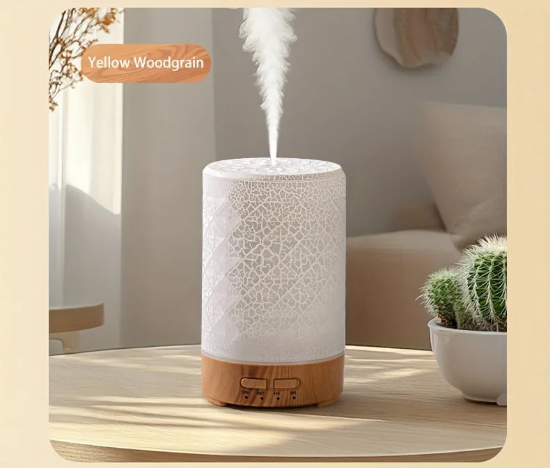 150ml Crack Design Essential Oil Diffuser with 7 Color LED USB Ultrasonic Air Humidifier for Living Room Office
