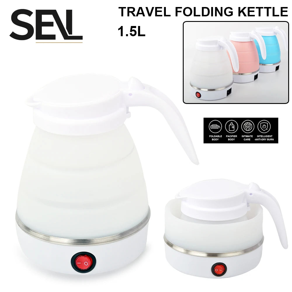 1.5L silicone folding traveling electric kettle