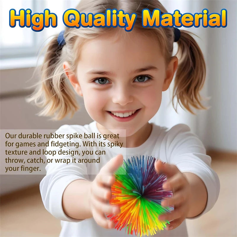 4-Piece Stress Relieving Sensory Toy Set with Random Colors. Bouncy Ball Is Perfect for Children and Adults