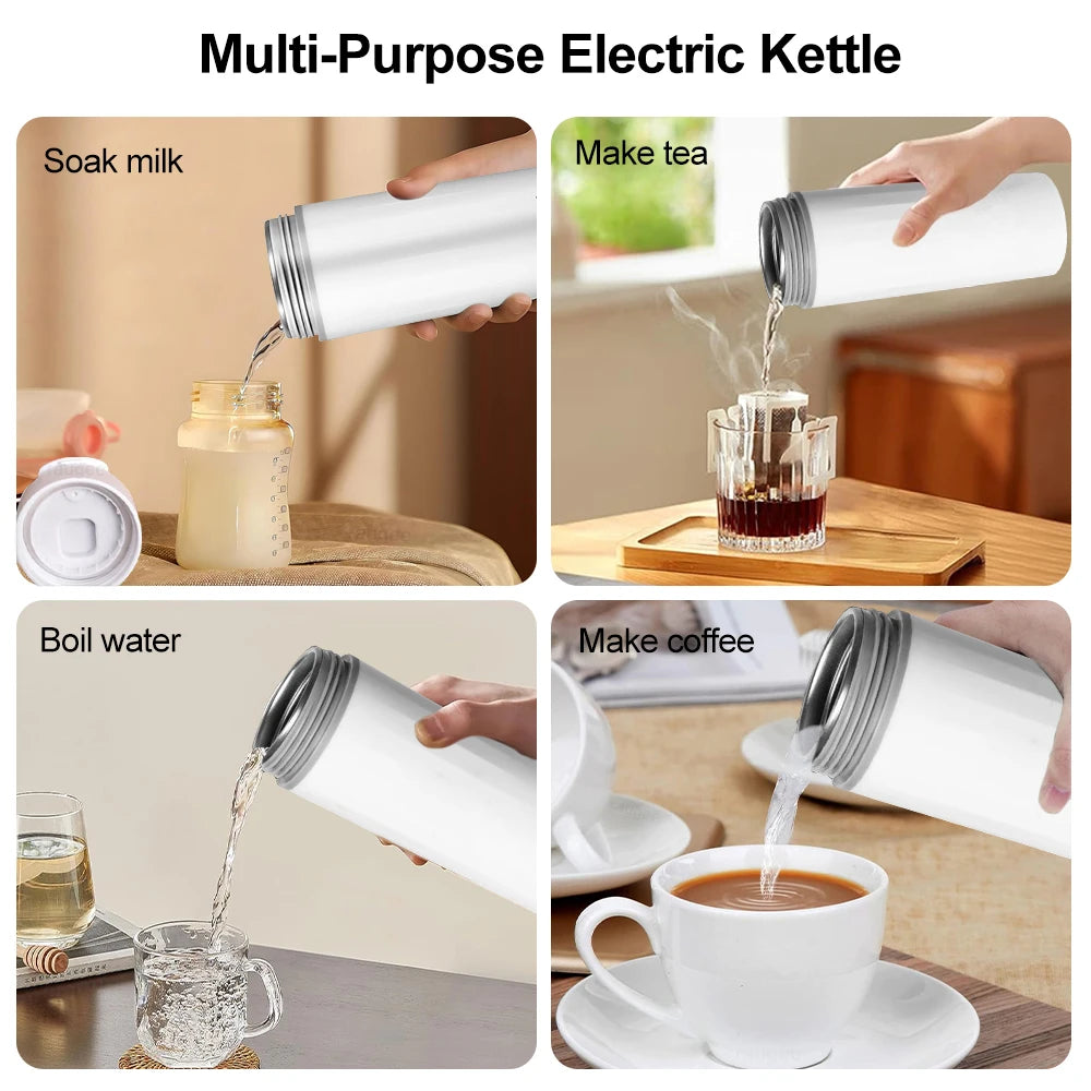 Portable Mini Electric Kettle Tea Coffee Pot Anti-Scald Water Thermal Cup