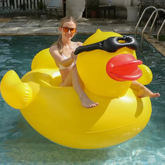 Yellow Duck Giant Inflatable Water Floating Seat PVC Thickened Swimming Bed for Kids And Adults Outdoor Summer Water Toy