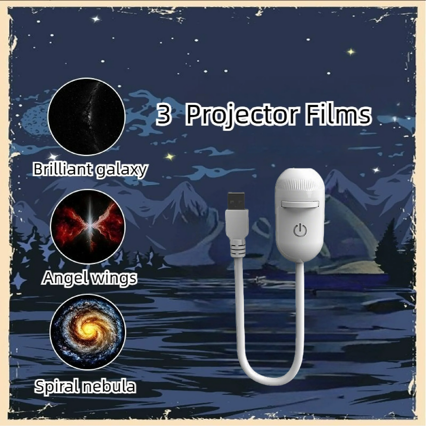 2-in-1 Mini Galaxy Star Projector Night Light – Starry Sky Ambient Lamp for Bedroom