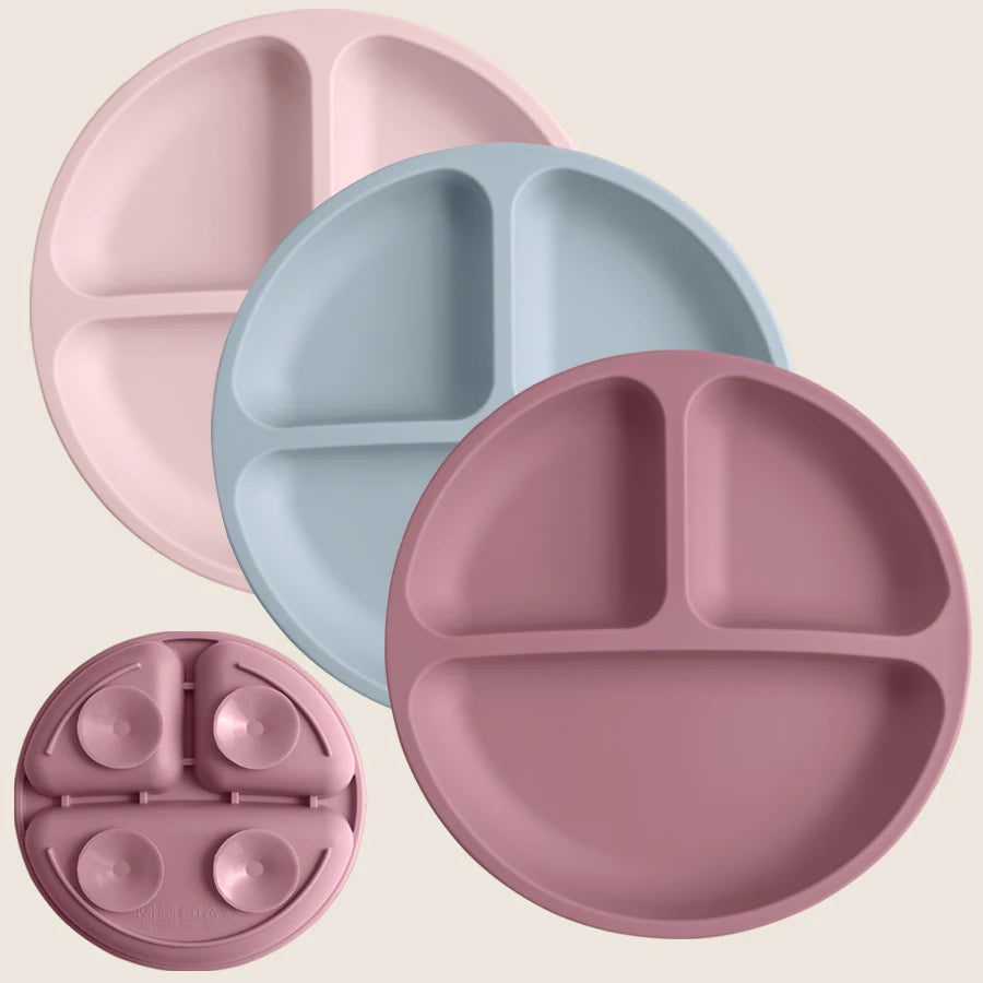 1PCS Baby Sucker Silicone Dining Plate BPA Free Children Dishes Suction Toddle Training Tableware Kids Feeding Bowls