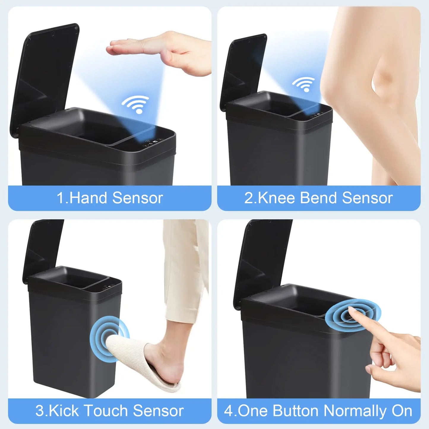 Bathroom Touchless Trash,12L Motion Sensor