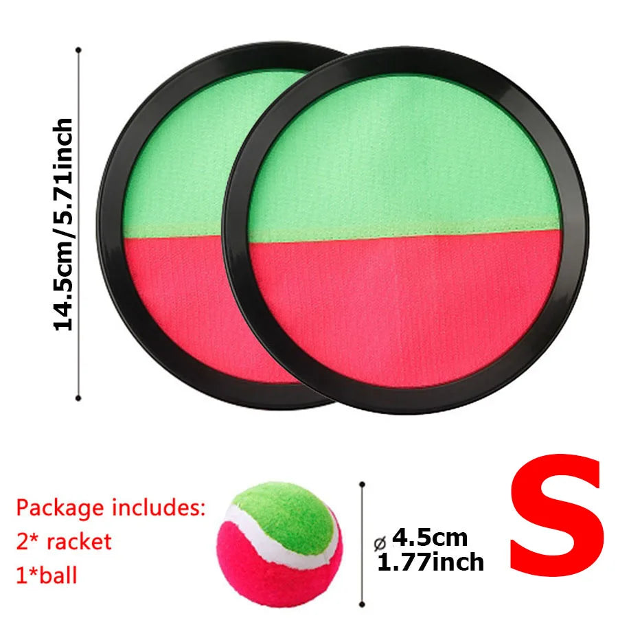 1Set Kids Sucker Sticky Ball Toy 2 Sizes Available Outdoor Sports Catch Ball Game Set Throw and Catch Parent-Child Outdoor Toys