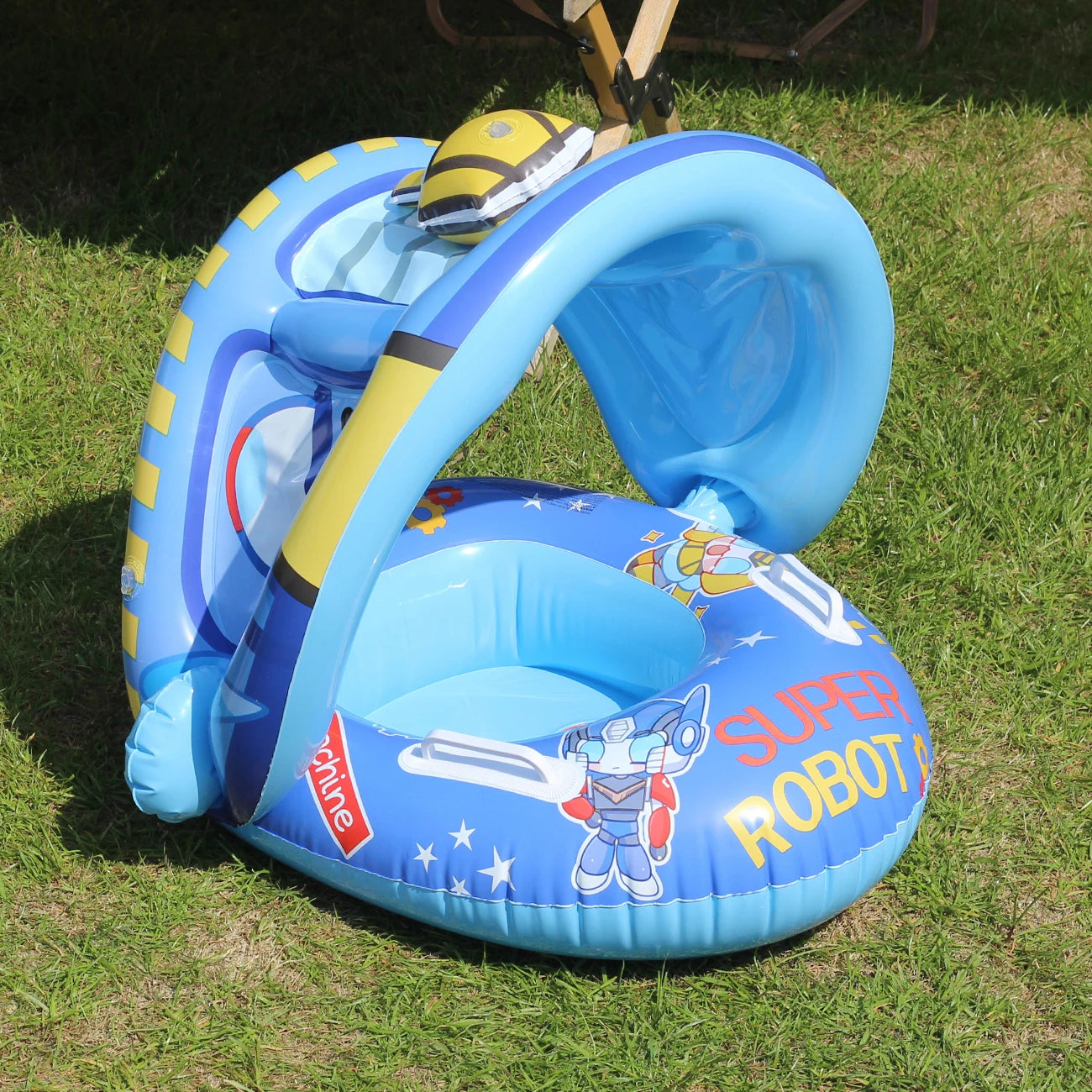 1PC Swim Rings With Sunshades And Safety Seats, Offering Sun Protection, Ideal For Summer, The Seaside And Lakes