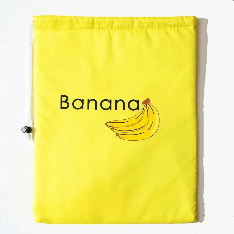 Insulated Fresh-Keeper Bag Reusable Drawstring Closure Storage Organizer for Bananas Lettuce & Vegetables Plant Fiber