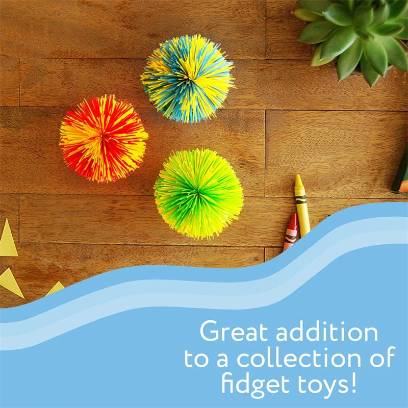 4-Piece Stress Relieving Sensory Toy Set with Random Colors. Bouncy Ball Is Perfect for Children and Adults