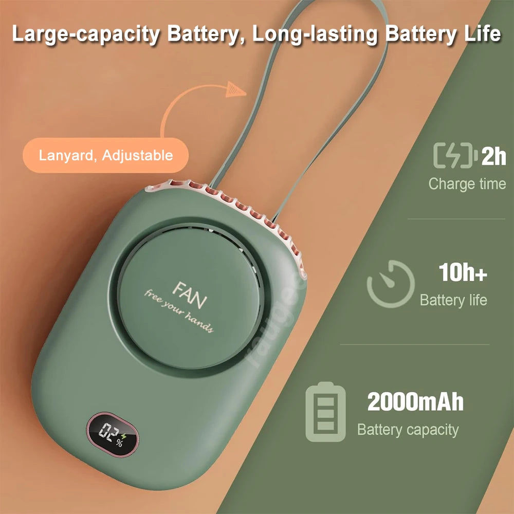 Mini Portable USB Rechargeable Waist Fan for Travel Clip-On Shirt Fan with Three Speed Settings Cooling Only