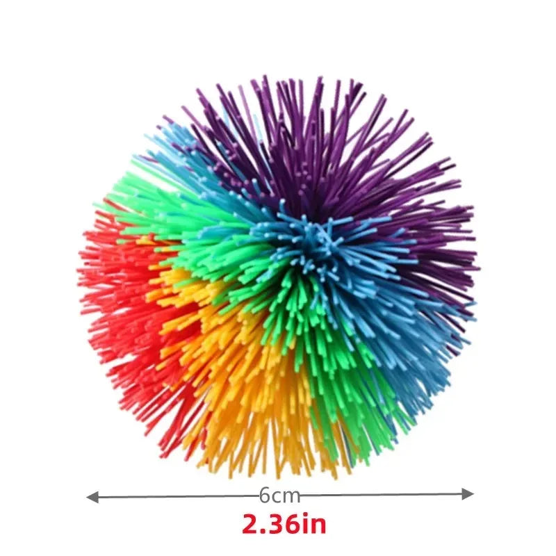 4-Piece Stress Relieving Sensory Toy Set with Random Colors. Bouncy Ball Is Perfect for Children and Adults