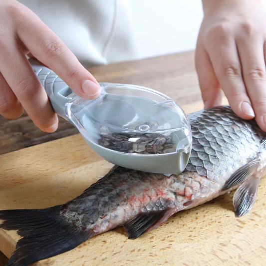 Fish Skin Brush Kitchen Tools Fish Scale with Lid Scraping