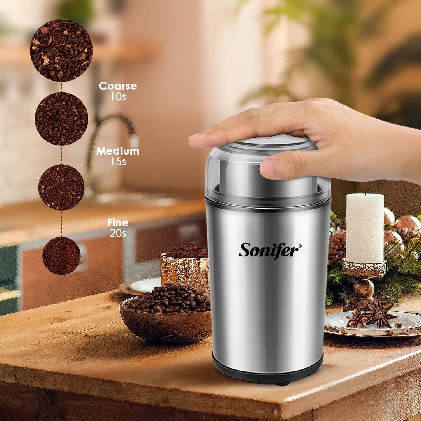 Detachable Electric Coffee Grinder Dry&Wet 2 In 1 Grass Nuts Herbs Grains Pepper Spice Flour Mill Coffee Beans