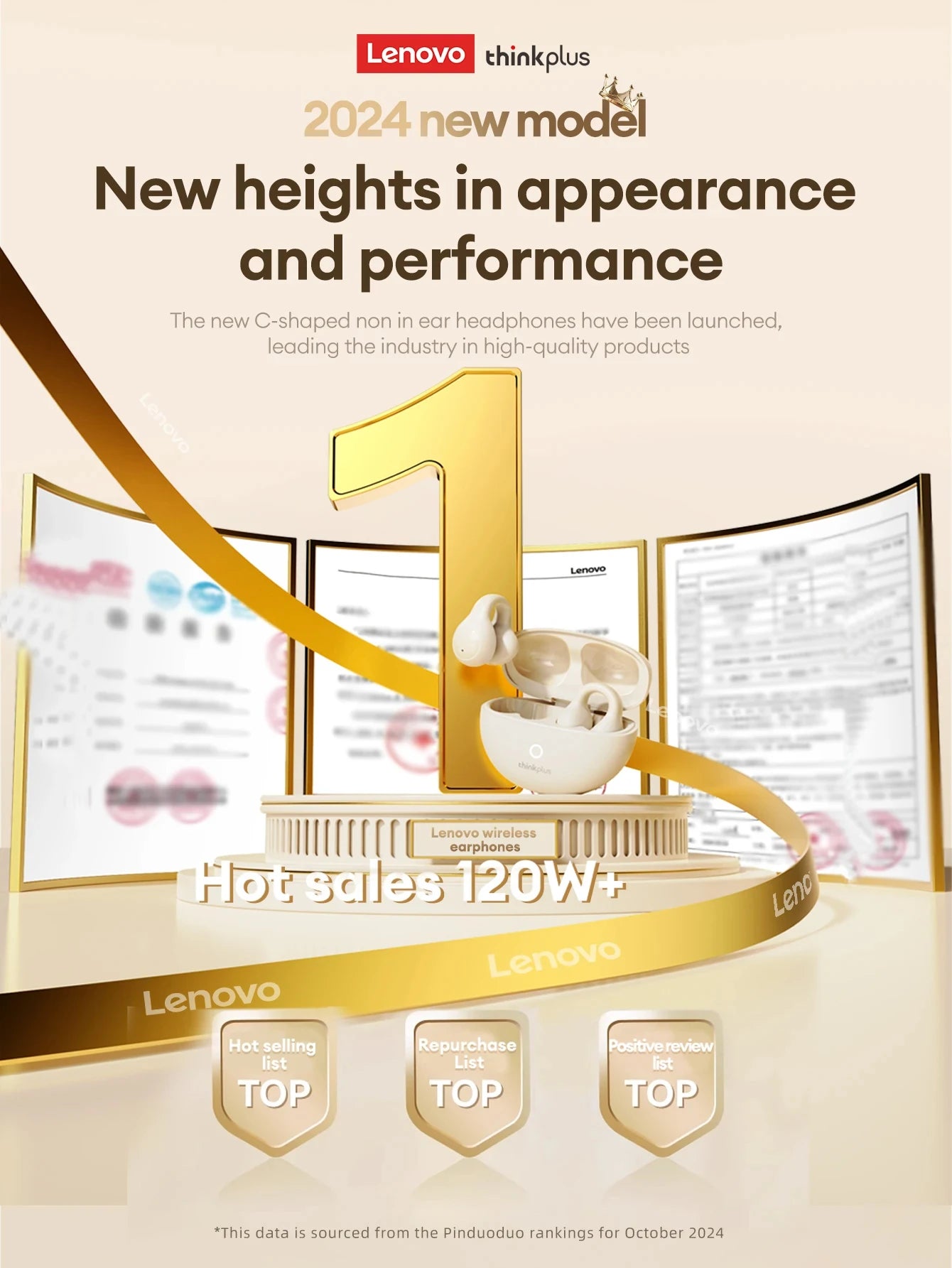 Original Lenovo LP25 Wireless Bluetooth V5.4 Earphones ENC Noise Reduction For HD Calls Headphones Deep Bass Sound Music Earbuds