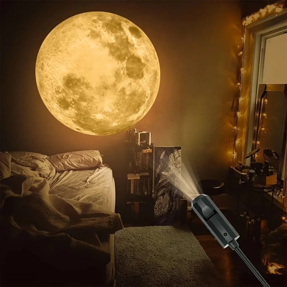 Moon Earth Projection Atmosphere Light