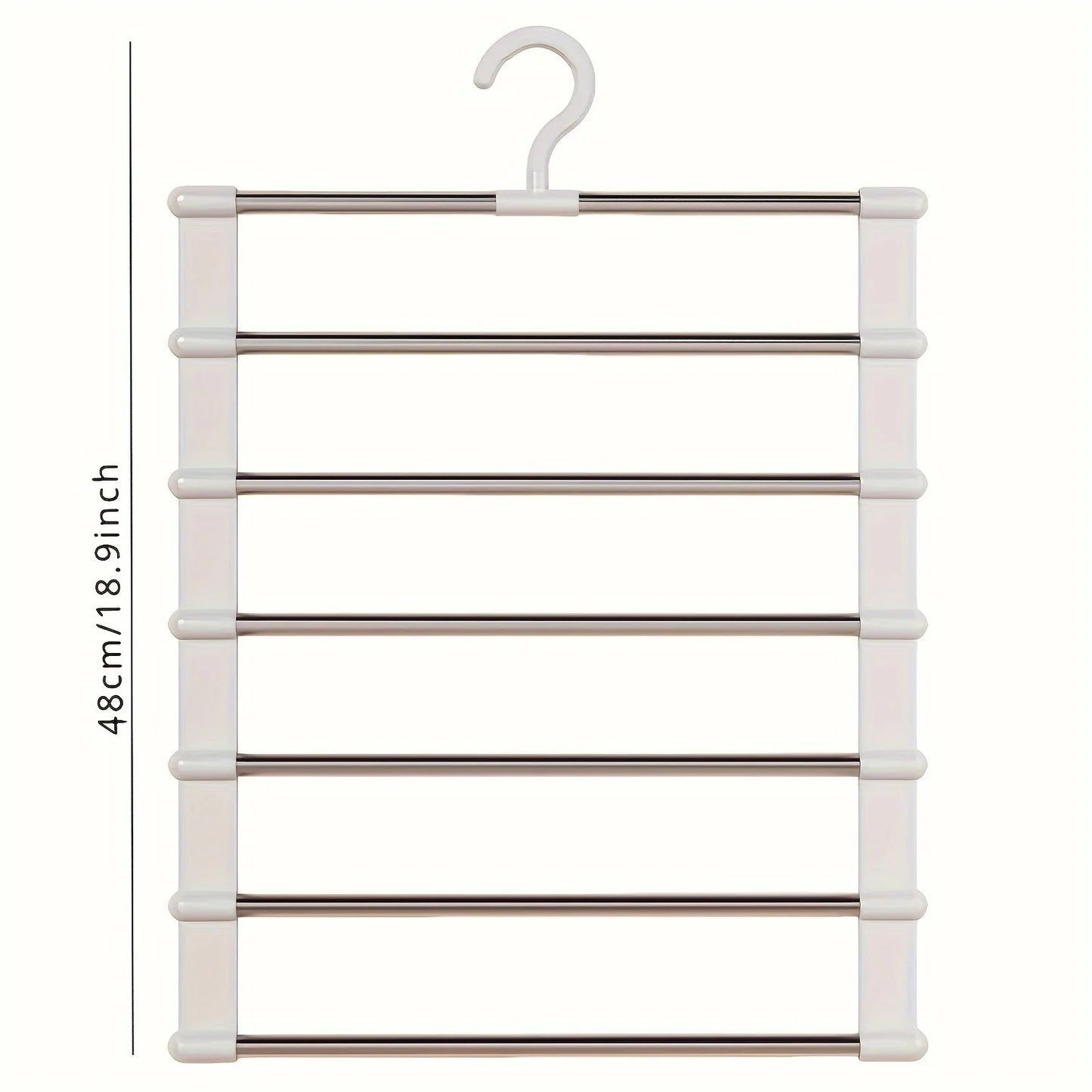 Stainless Steel Space-Saving Foldable Pants Hangers for Jeans, Leggings & Trousers - Closet Organizer
