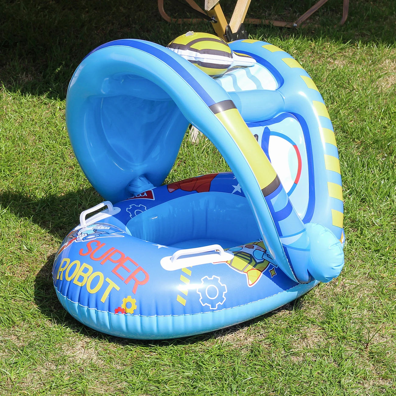 1PC Swim Rings With Sunshades And Safety Seats, Offering Sun Protection, Ideal For Summer, The Seaside And Lakes