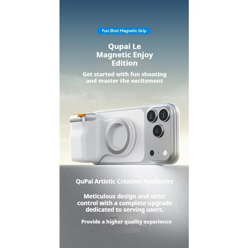 Mobile phone magnetic assistant camera DSLR style suitable for iPhone and Android, comfortable ergonomic grip handle, lightweigh