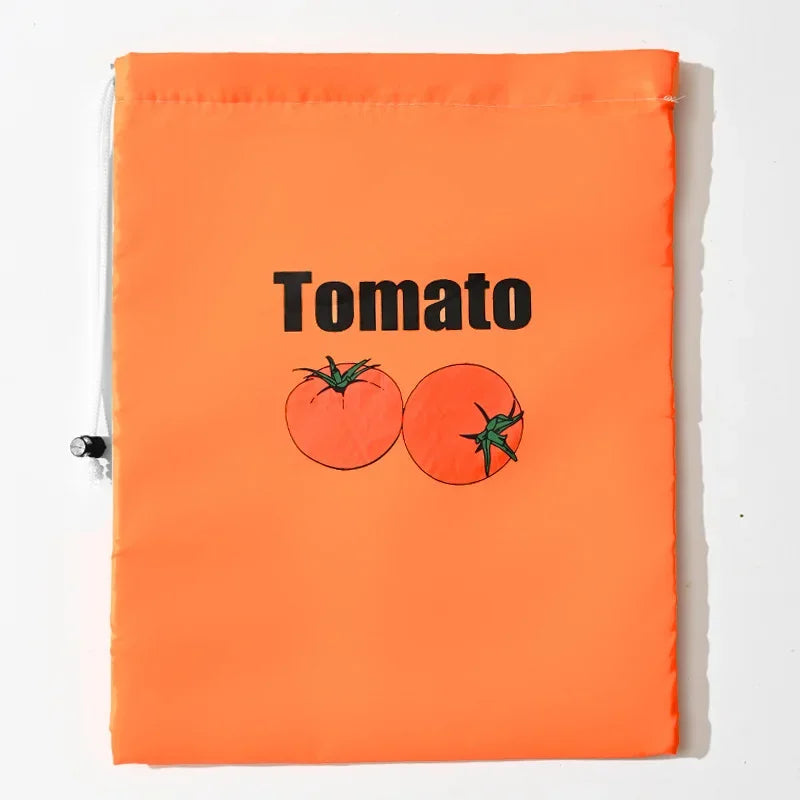 Insulated Fresh-Keeper Bag Reusable Drawstring Closure Storage Organizer for Bananas Lettuce & Vegetables Plant Fiber