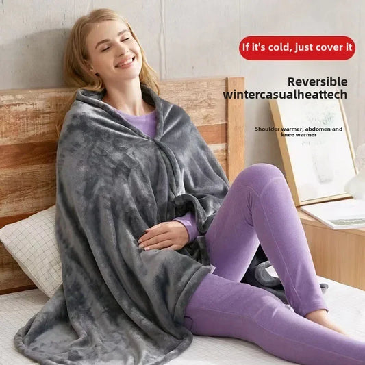 Mink Velvet Electric Blanket USB Heated Shawl Multifunctional Timer Wearable Warmth  Comfortable Home Heating