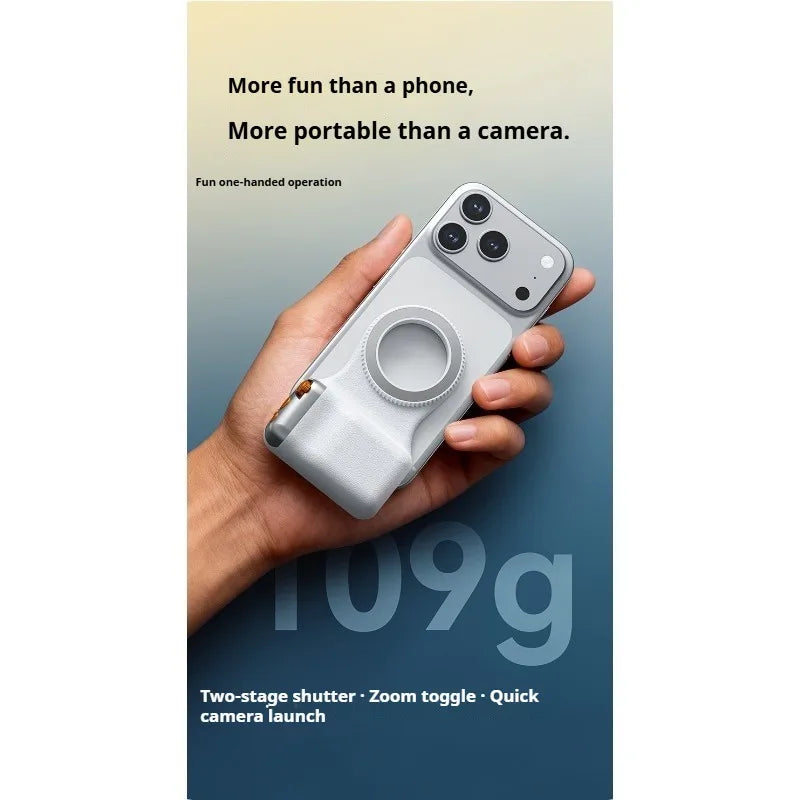Mobile phone magnetic assistant camera DSLR style suitable for iPhone and Android, comfortable ergonomic grip handle, lightweigh