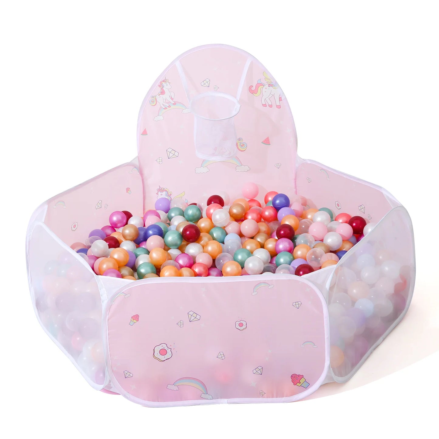 1 pc Ball Pit for Kids Pop Up Ball Pits Children Play Tent with Basketball Hoop and Zipper Storage Bag