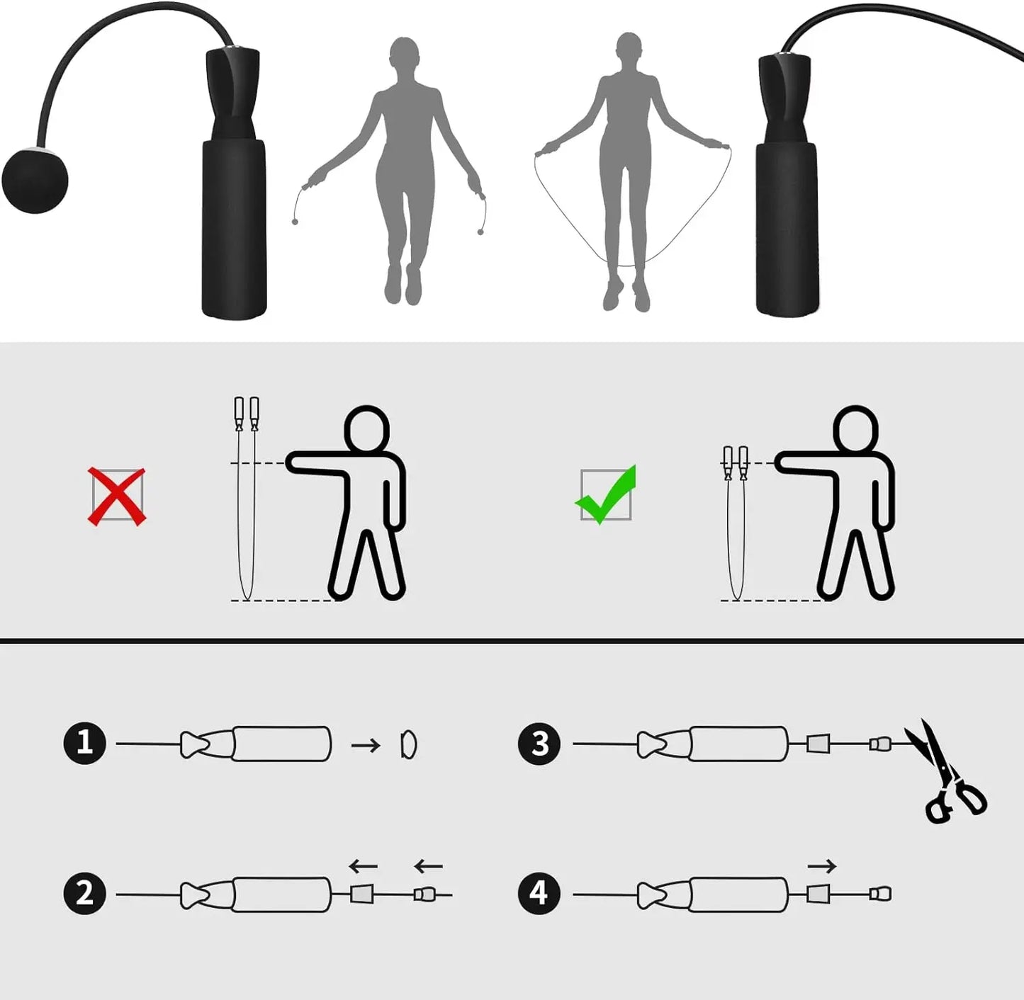 1pc Heavy Cordless Skipping Rope