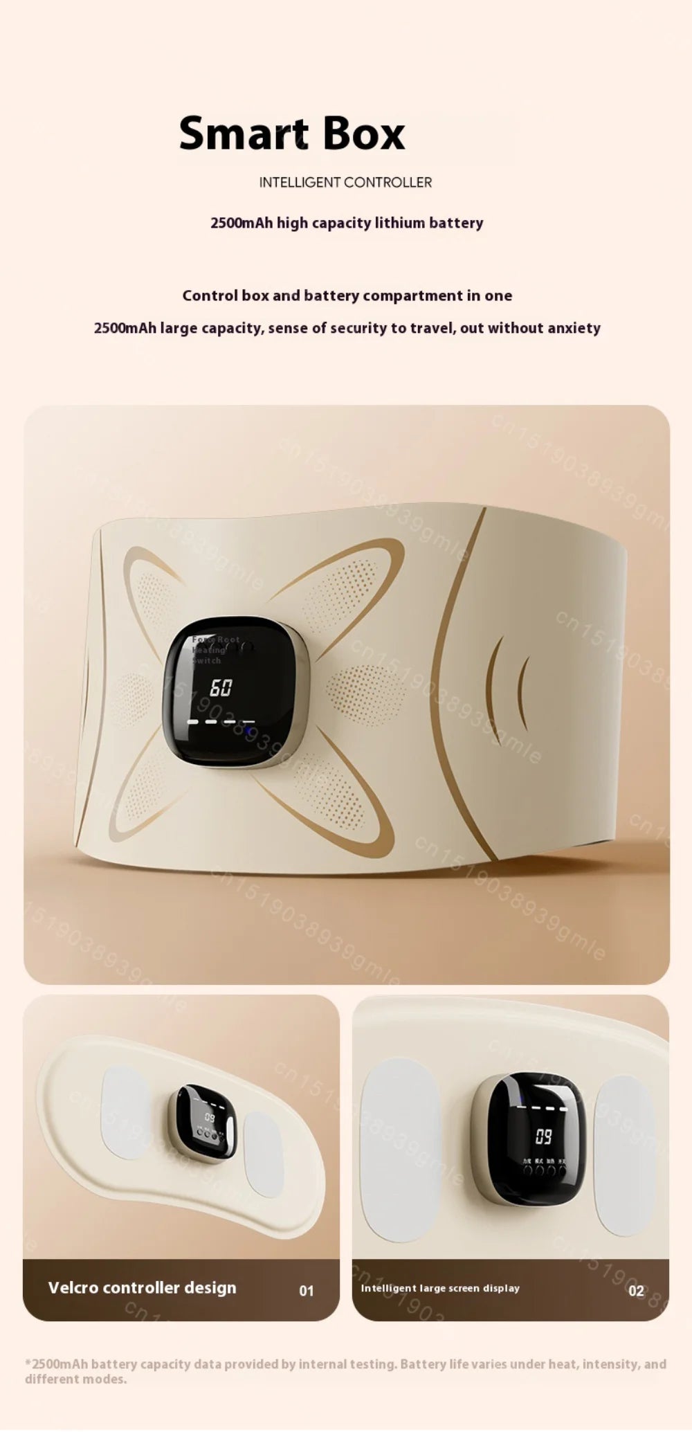 EMS Microcurrent Heating Massager Belt Pulse Body Sculptor Waist Relaxation Device with Warmth for Home Use