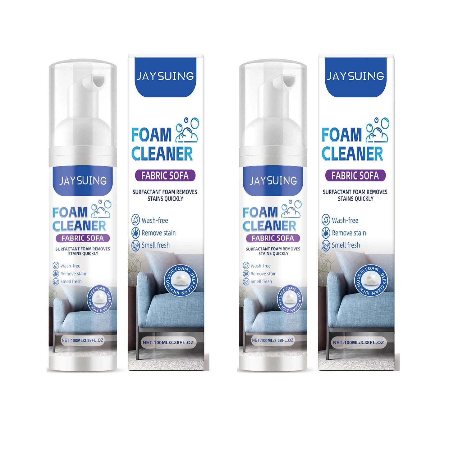 Sofa Foam Cleaner for Stain Removal & Odor Elimination - Efficient Non-Damaging Fabric Cleaner to Maintain Sofa Softness