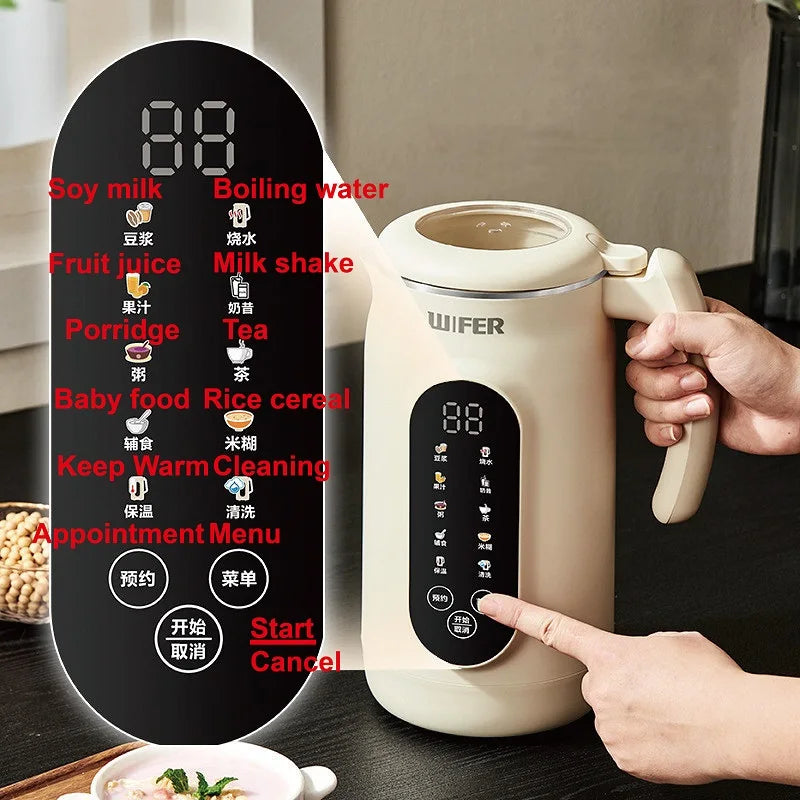 1.8L Soymilk Maker Electric Juicer 12h Appointment Rice Paste Machine Rapid Heating Food Wall Breaker Automatic