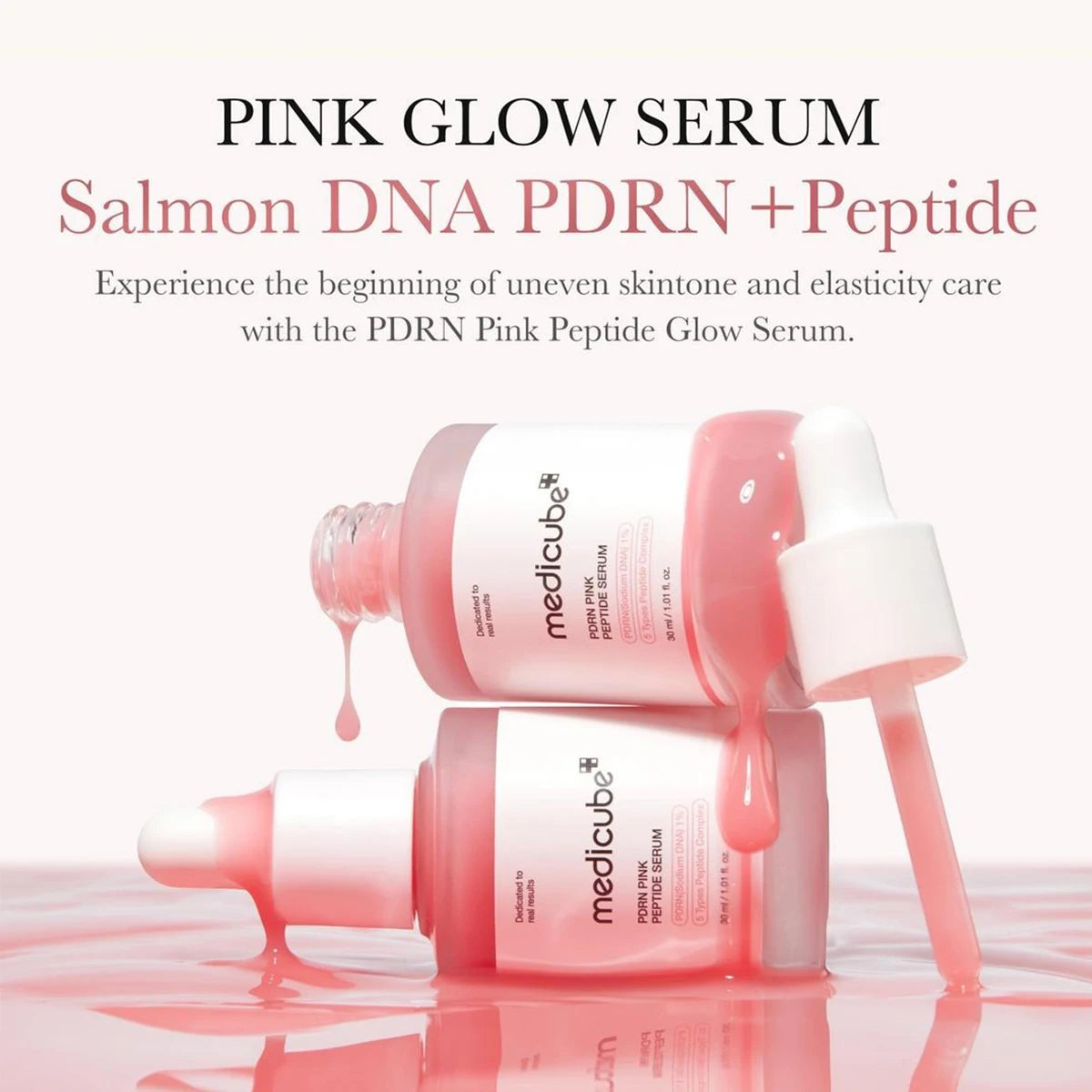 Medicube Salmon DNA PDRN Pink Peptide Serum,Smooth&Fast-Absorbing,Refreshing&Non-Sticky,Korean Skincare,K-Beauty