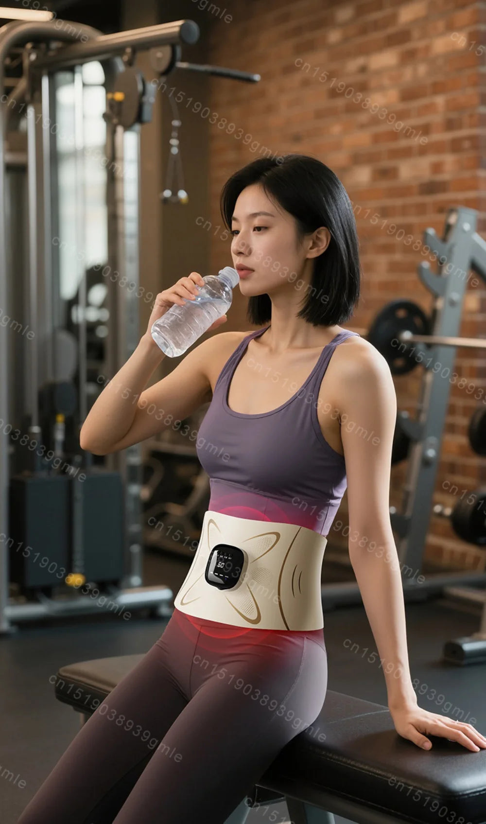 EMS Microcurrent Heating Massager Belt Pulse Body Sculptor Waist Relaxation Device with Warmth for Home Use