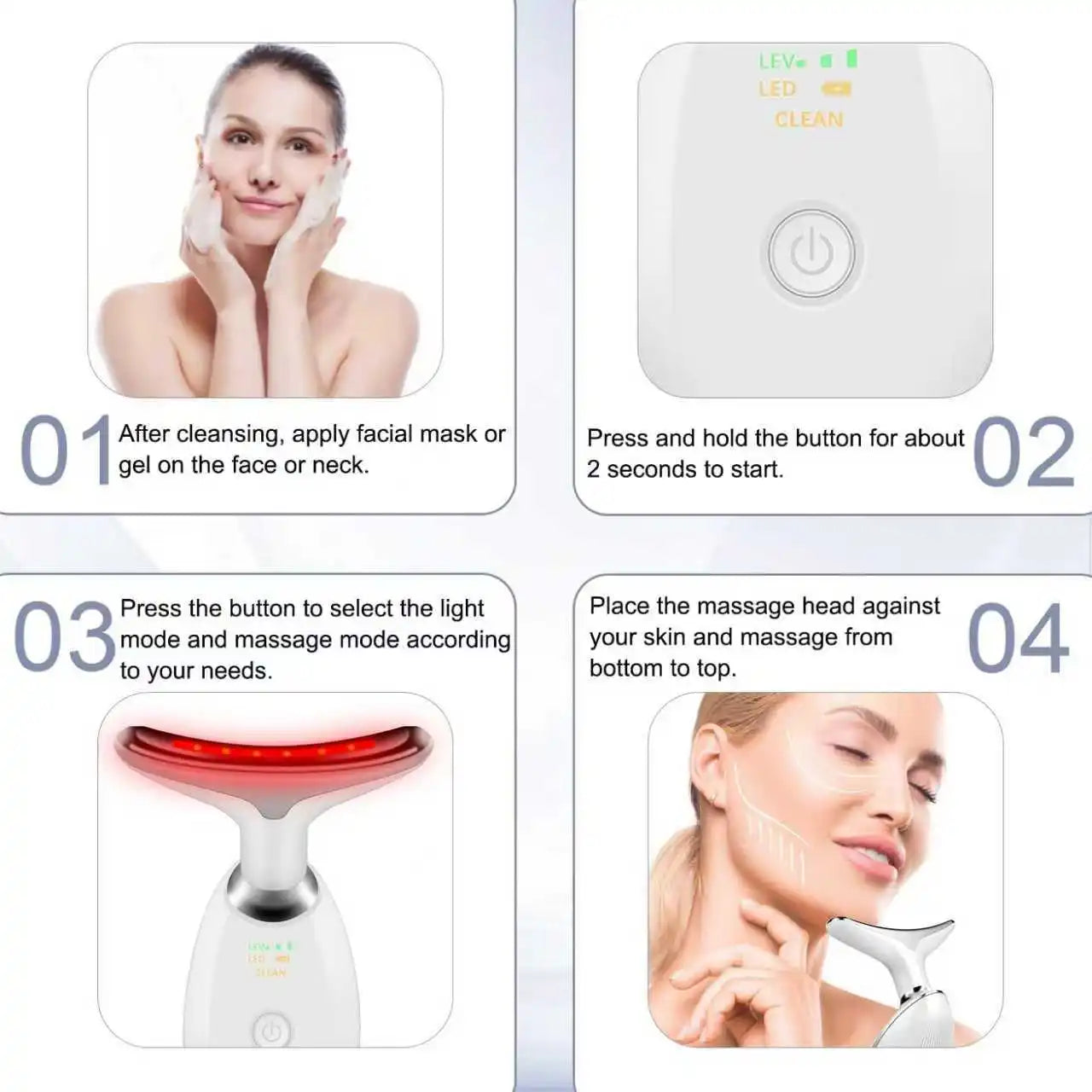Face and Neck Massager Tools, Portable Facial Beauty Device